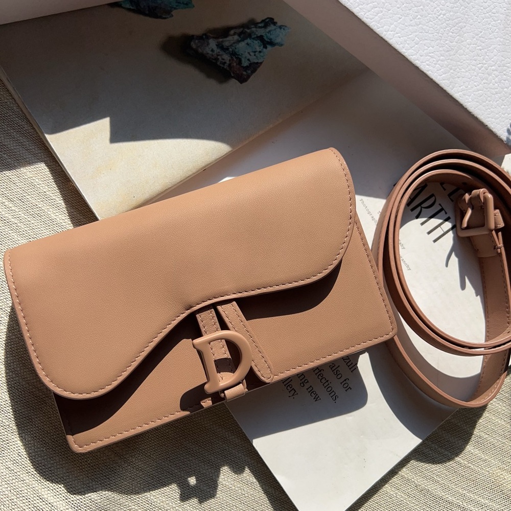 Dior DIOR SADDLE BELT POUCH GRAINED CALFSKIN BEIGE GHW